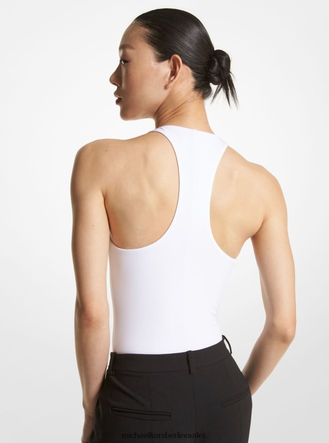Kleidung de Michael Kors Frauen Kollektion Body aus mattem Jersey Optik weiß 404V223511