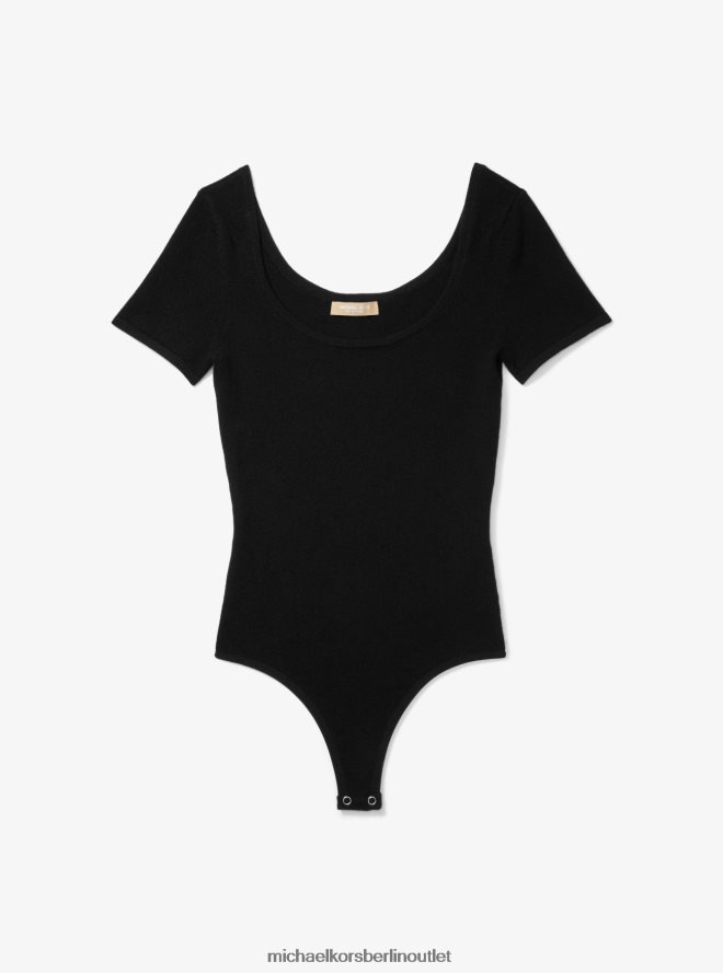 Kleidung de Michael Kors Frauen Kollektion Kaschmir-Body mit U-Ausschnitt Schwarz 404V223729