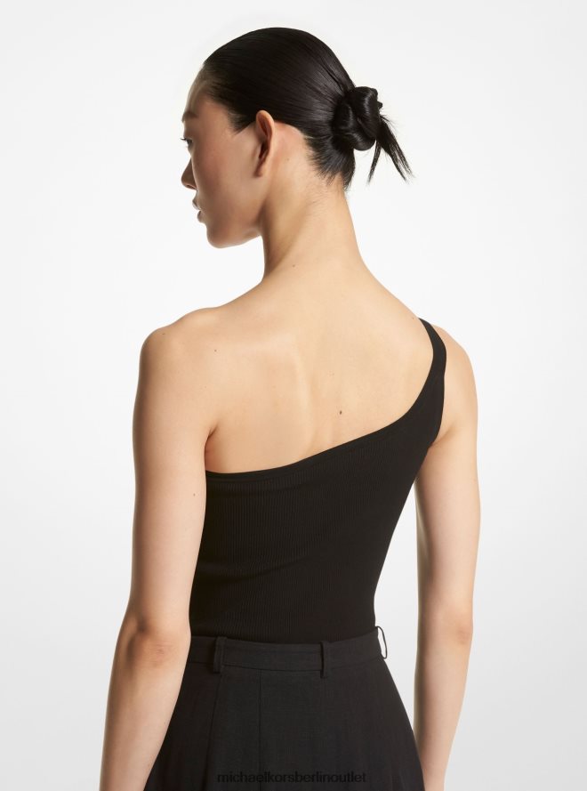 Kleidung de Michael Kors Frauen Kollektion asymmetrischer Body aus Stretch-Viskose Schwarz 404V223398
