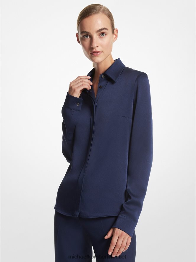 Kleidung de Michael Kors Frauen Kollektion Hansen Charmeuse Hemd Marine 404V223463
