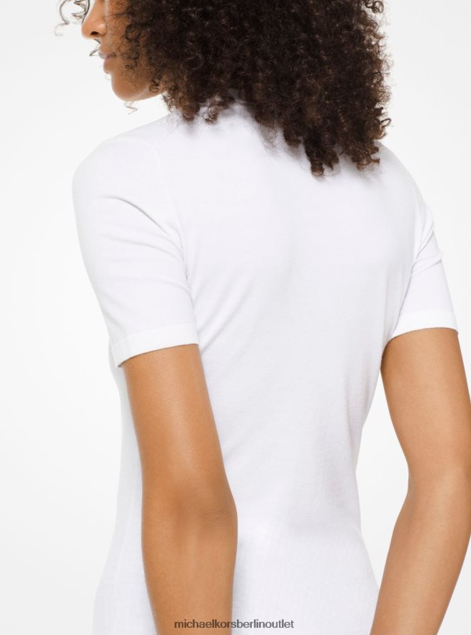 Kleidung de Michael Kors Frauen Kollektion T-Shirt aus Stretch-Viskose Optik weiß 404V223690