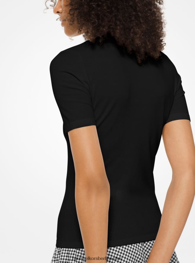 Kleidung de Michael Kors Frauen Kollektion T-Shirt aus Stretch-Viskose Schwarz 404V223692