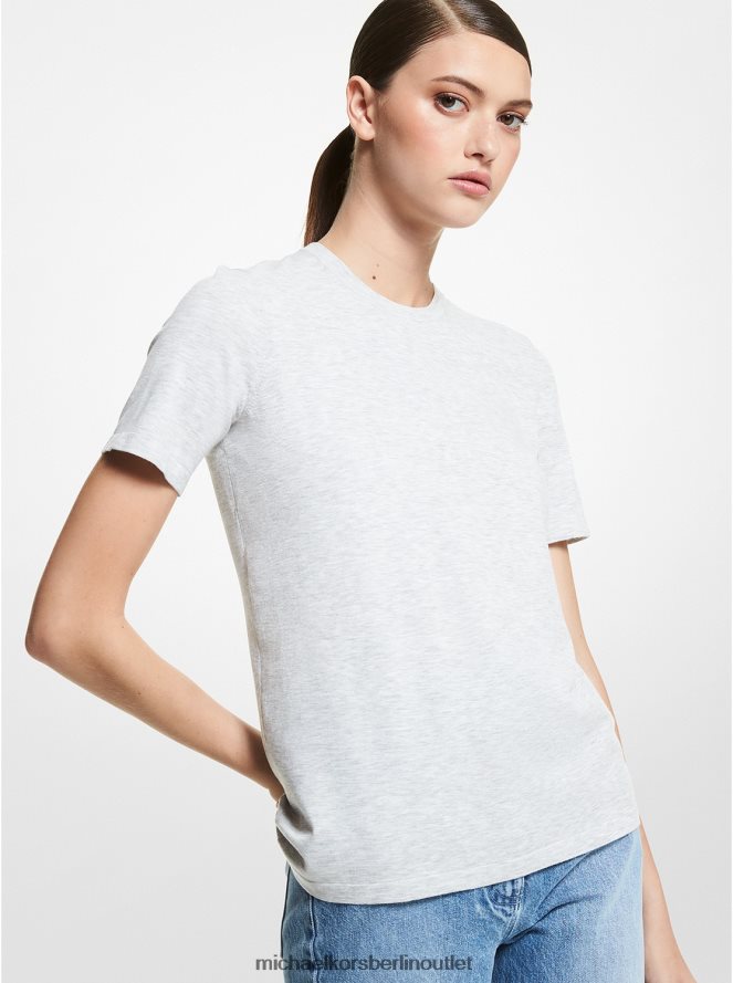 Kleidung de Michael Kors Frauen Kollektion T-Shirt aus Stretch-Viskose perlgrau 404V223672