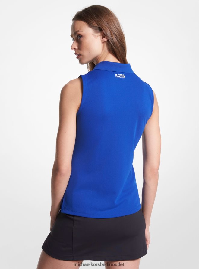 Kleidung de Michael Kors Frauen Ärmelloses Poloshirt aus Piqué mit Golf-Logo königlich 404V22411