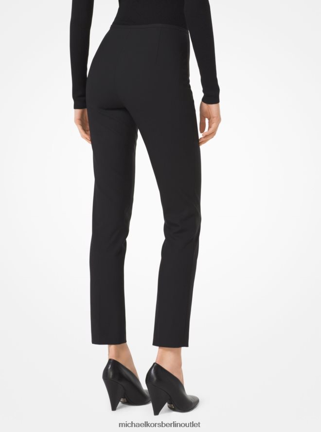 Kleidung de Michael Kors Frauen Kollektion: Stretch-Woll-Gabardine-Hose Schwarz 404V223696