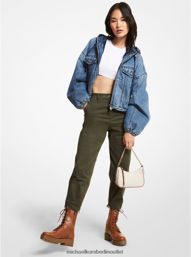 Kleidung de Michael Kors Frauen Cargohose aus Stretch-Baumwolle Efeu 404V22507