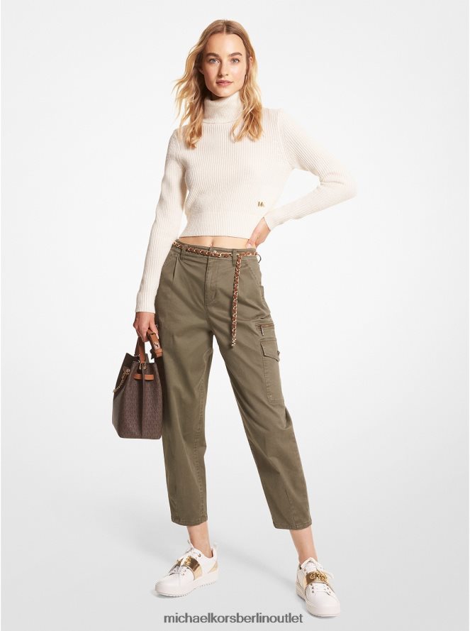 Kleidung de Michael Kors Frauen Cargohose aus Stretch-Baumwolle Olive 404V22495