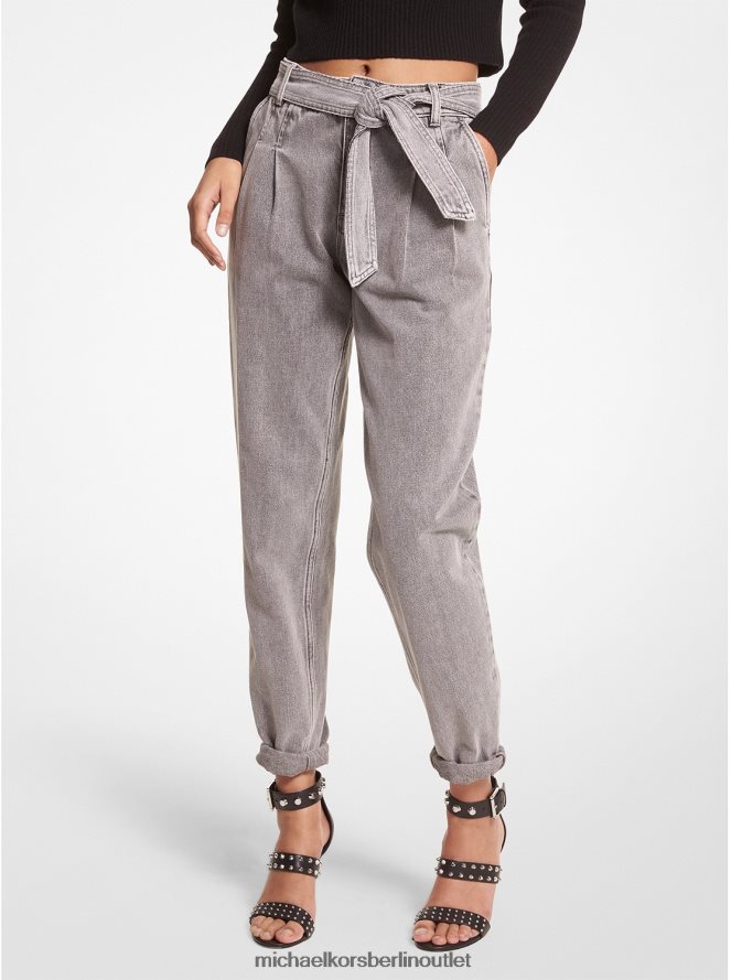 Kleidung de Michael Kors Frauen Denim-Jeans mit Gürtel Betonwäsche 404V22501