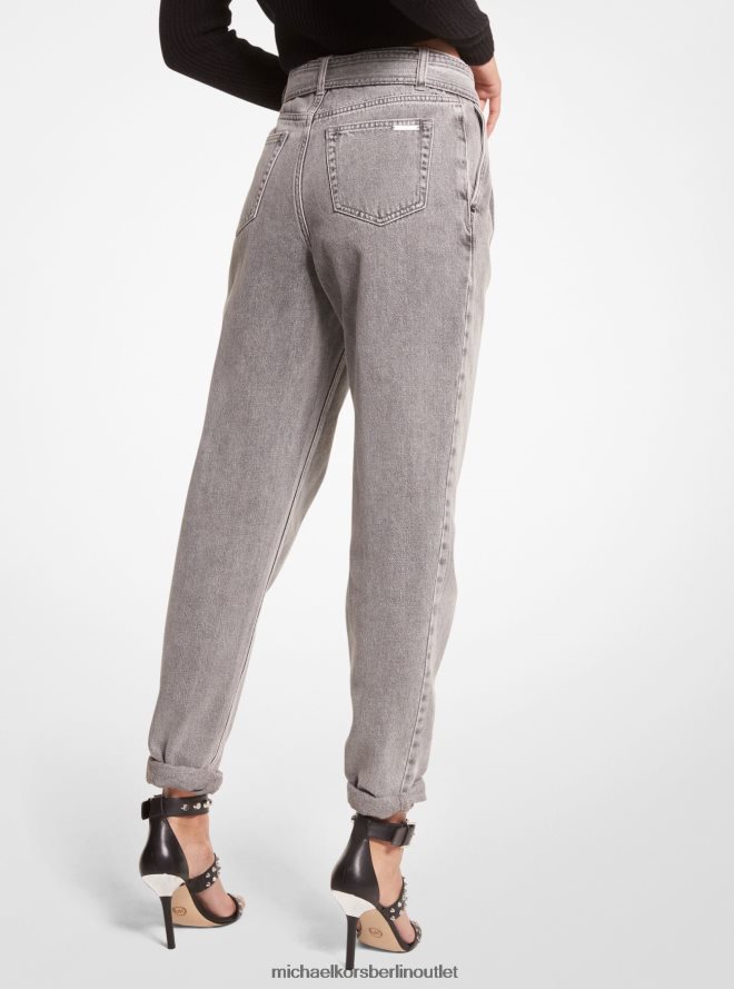 Kleidung de Michael Kors Frauen Denim-Jeans mit Gürtel Betonwäsche 404V22501