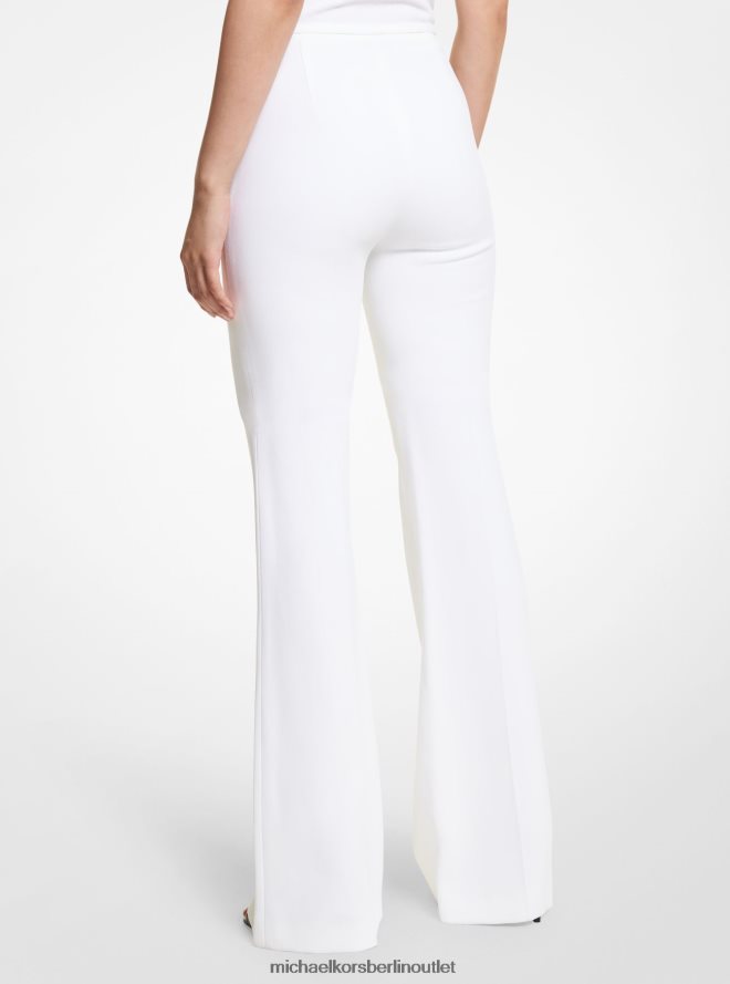 Kleidung de Michael Kors Frauen Kollektion Brooke Double Crêpe Sable Schlaghose Optik weiß 404V223433