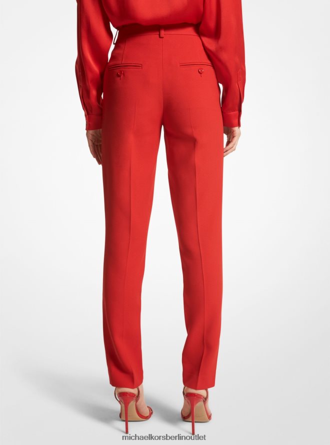 Kleidung de Michael Kors Frauen Kollektion Samantha Double Crêpe Zobelhose Mohn 404V223503