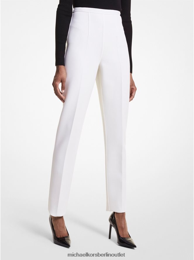 Kleidung de Michael Kors Frauen Kollektion Zigarettenhosen aus Stretchwolle Weiß 404V223625