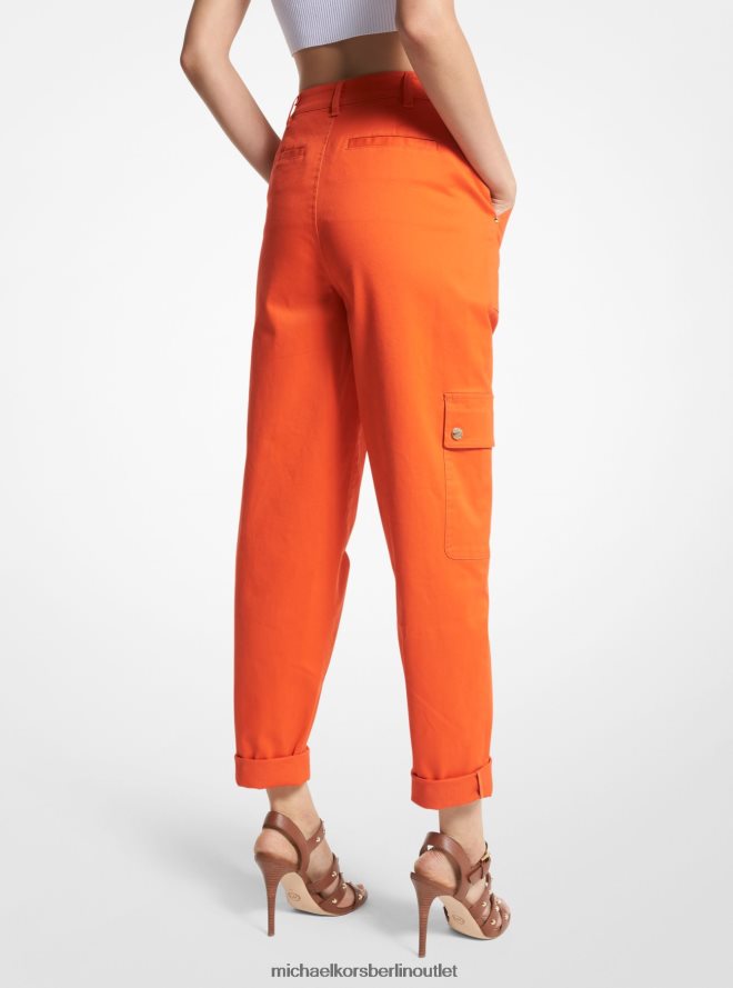 Kleidung de Michael Kors Frauen Stretch-Cargohose aus Bio-Baumwolle optisches Orange 404V22488