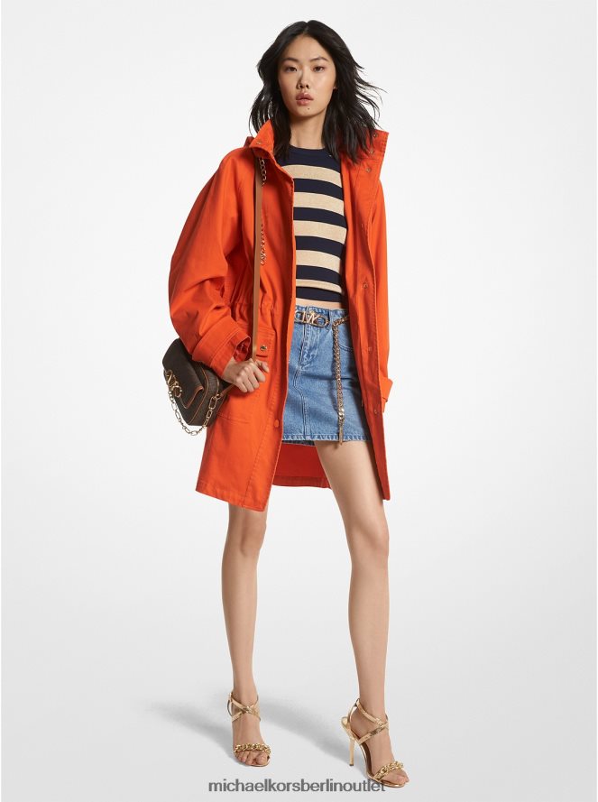 Kleidung de Michael Kors Frauen Anorak aus Stretch-Baumwolle mit Kettenkordel optisches Orange 404V22194