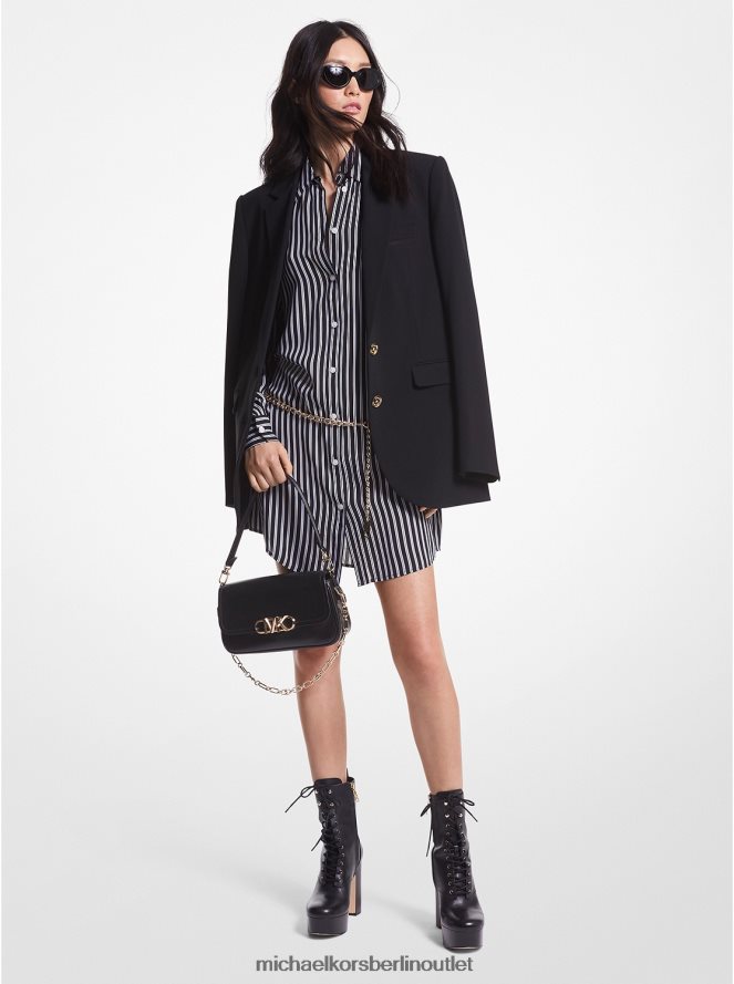 Kleidung de Michael Kors Frauen Boyfriend-Blazer aus Krepp Schwarz 404V22200