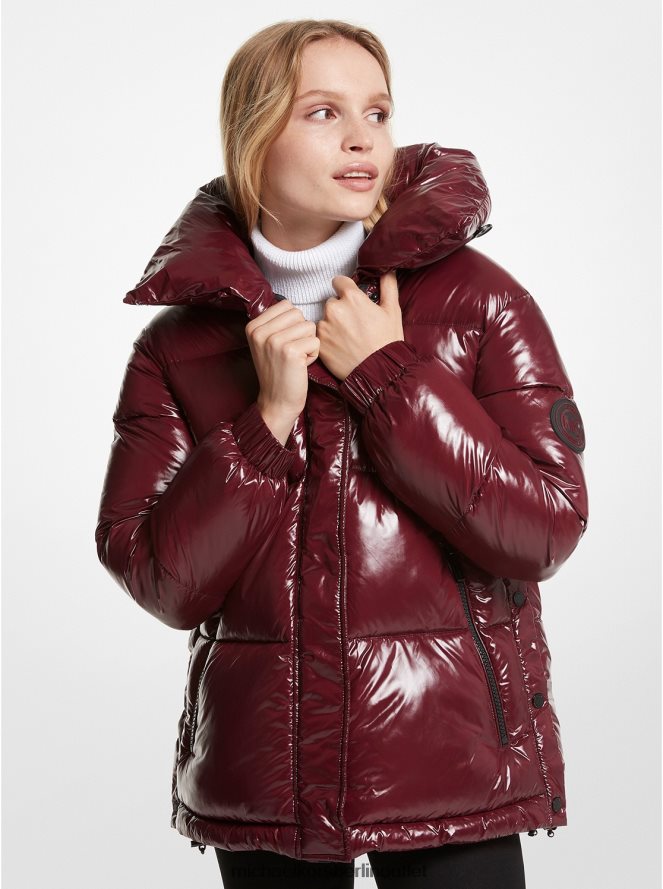 Kleidung de Michael Kors Frauen Cire Nylon-Pufferjacke Merlot 404V22284