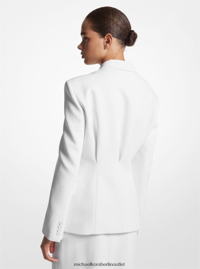 Kleidung de Michael Kors Frauen Cutaway-Jacke aus Doppelkrepp-Zobel-Kollektion Optik weiß 404V223437