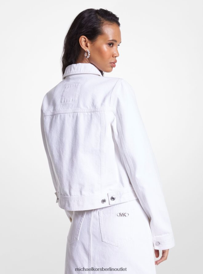 Kleidung de Michael Kors Frauen Denim-Utility-Jacke Optik weiß 404V22213