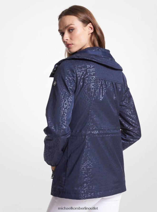Kleidung de Michael Kors Frauen Gewebter Anorak mit Logo-Print Marine 404V22209