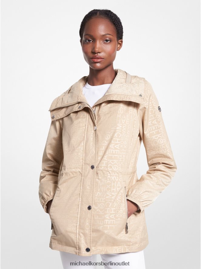 Kleidung de Michael Kors Frauen Gewebter Anorak mit Logo-Print khaki 404V22214