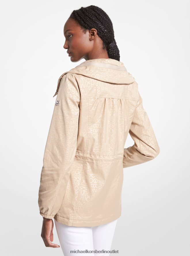 Kleidung de Michael Kors Frauen Gewebter Anorak mit Logo-Print khaki 404V22214