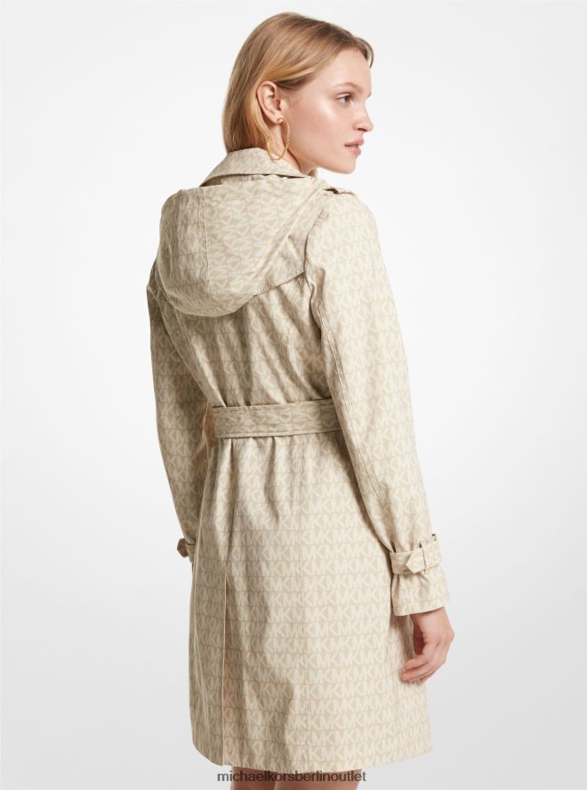 Kleidung de Michael Kors Frauen Gewebter Trenchcoat mit Logo-Print khaki 404V22216