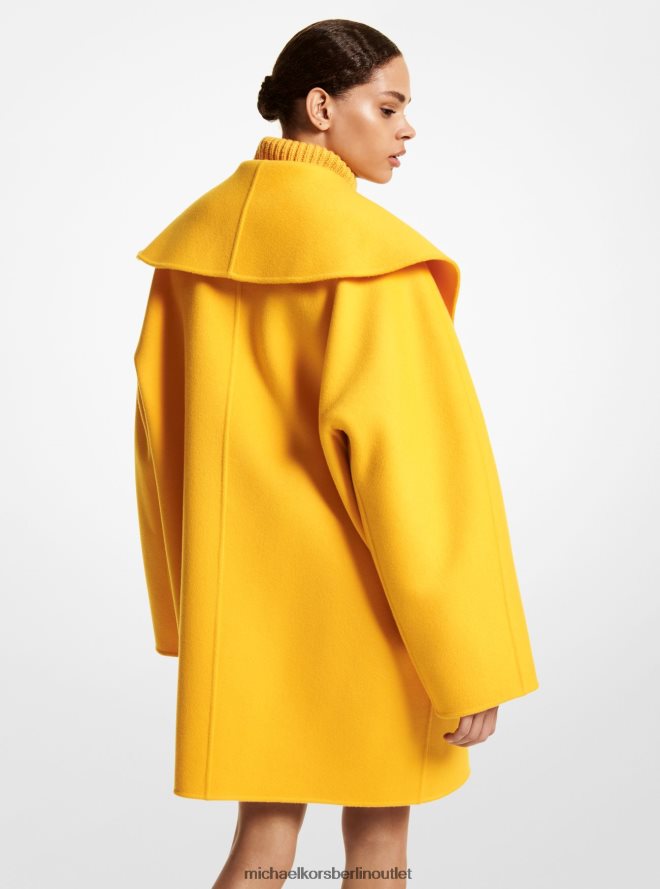 Kleidung de Michael Kors Frauen Kollektion doppelseitiger Melton-Clutch-Mantel aus Wolle Ringelblume 404V223633
