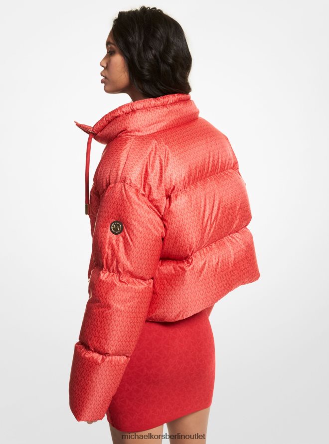 Kleidung de Michael Kors Frauen Kurze Steppjacke mit Logo purpurrot 404V22326
