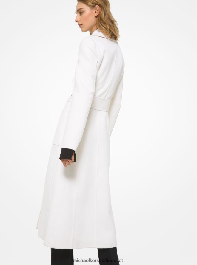 Kleidung de Michael Kors Frauen Mantel aus Cashgora-Mischung mit Gürtel aus der Kollektion Weiß 404V223733