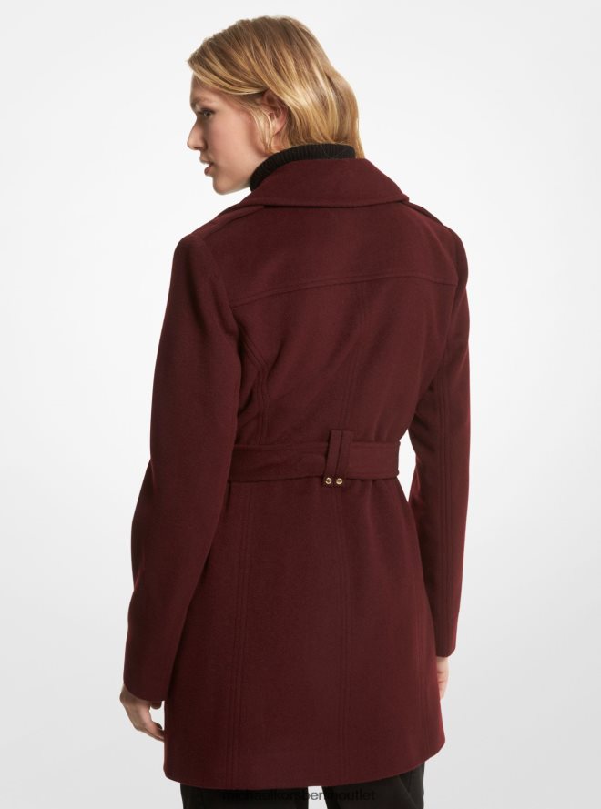 Kleidung de Michael Kors Frauen Mantel aus Wollmischung mit Gürtel Merlot 404V22263