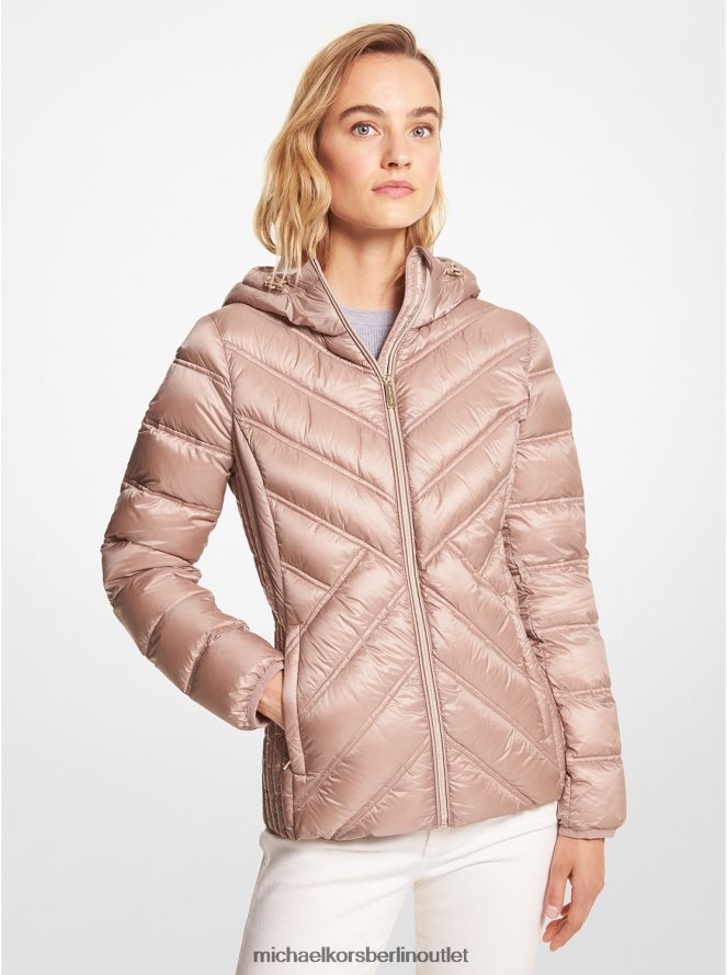 Kleidung de Michael Kors Frauen Packbare Kapuzenjacke aus Nylon Sekt 404V22233
