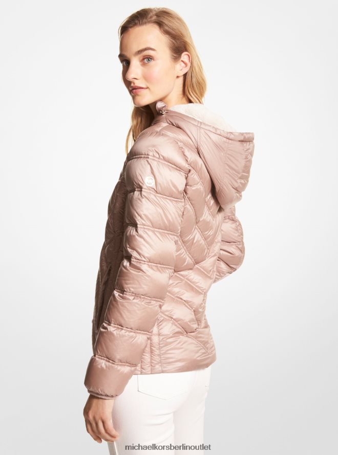 Kleidung de Michael Kors Frauen Packbare Kapuzenjacke aus Nylon Sekt 404V22233