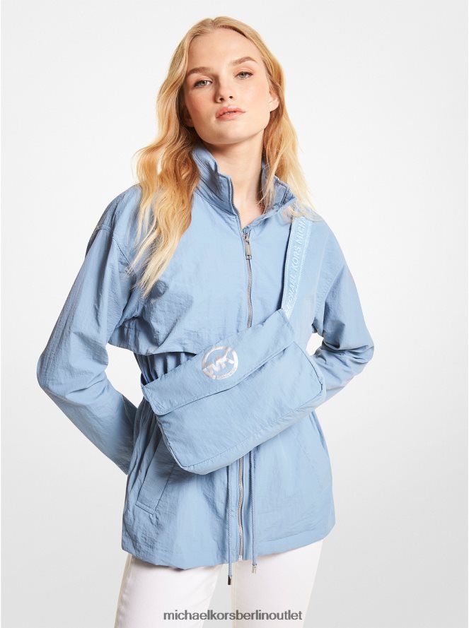 Kleidung de Michael Kors Frauen Packbarer Nylon-Anorak Chambray 404V22266