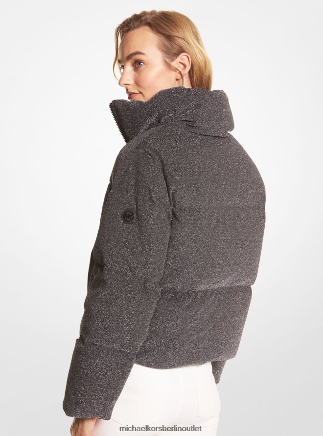 Kleidung de Michael Kors Frauen Steppjacke aus Metallic-Strick Silber 404V22357