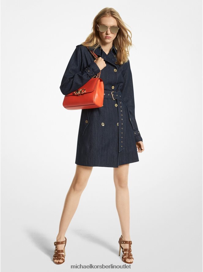 Kleidung de Michael Kors Frauen Trenchcoat aus Stretch-Denim mit Gürtel spülen 404V22193