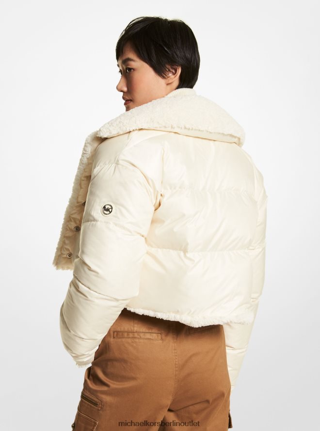 Kleidung de Michael Kors Frauen Wendejacke aus gestepptem Cire und Kunstlammfell Knochen 404V22310