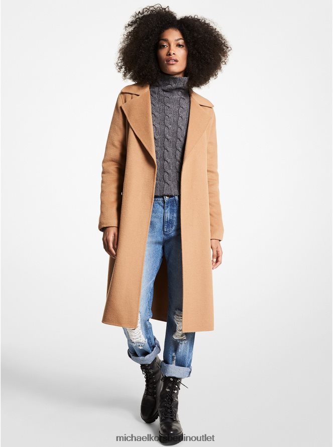 Kleidung de Michael Kors Frauen Wickelmantel aus Wollmischung dunkles Kamel 404V22264