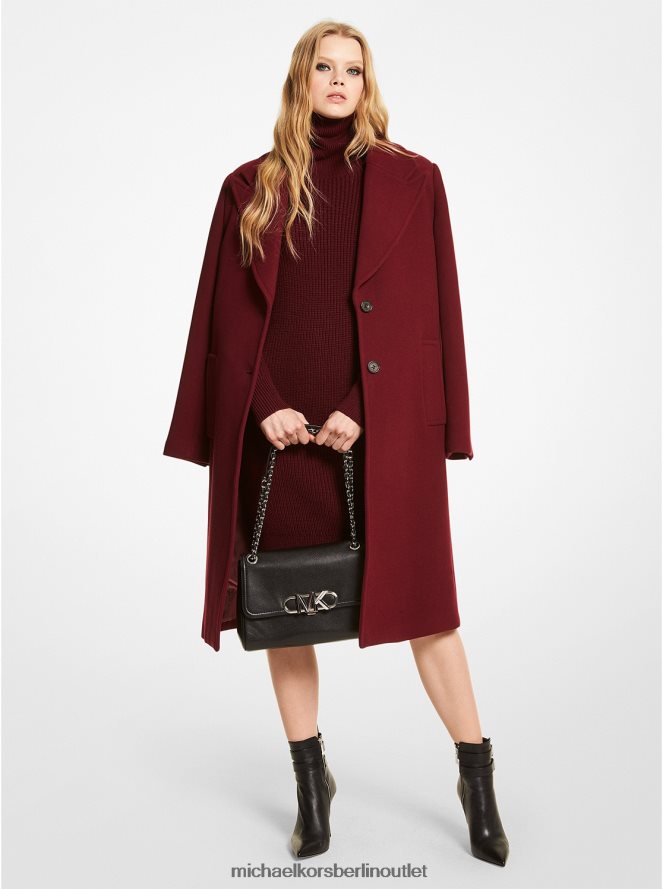 Kleidung de Michael Kors Frauen Übergroßer Mantel aus Wollmelton Merlot 404V22244
