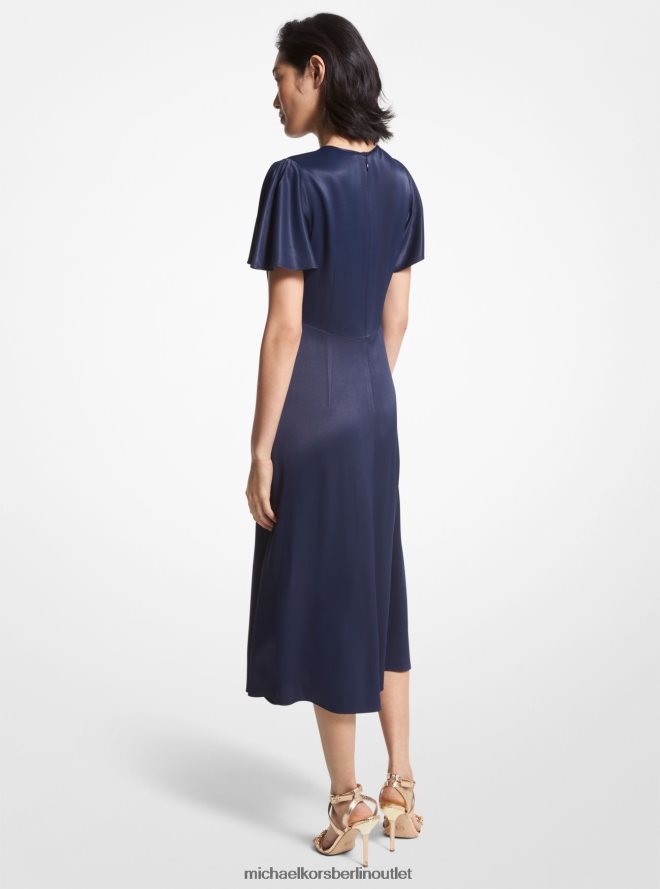 Kleidung de Michael Kors Frauen Charmeuse-Kleid Mitternachtsblau 404V2249