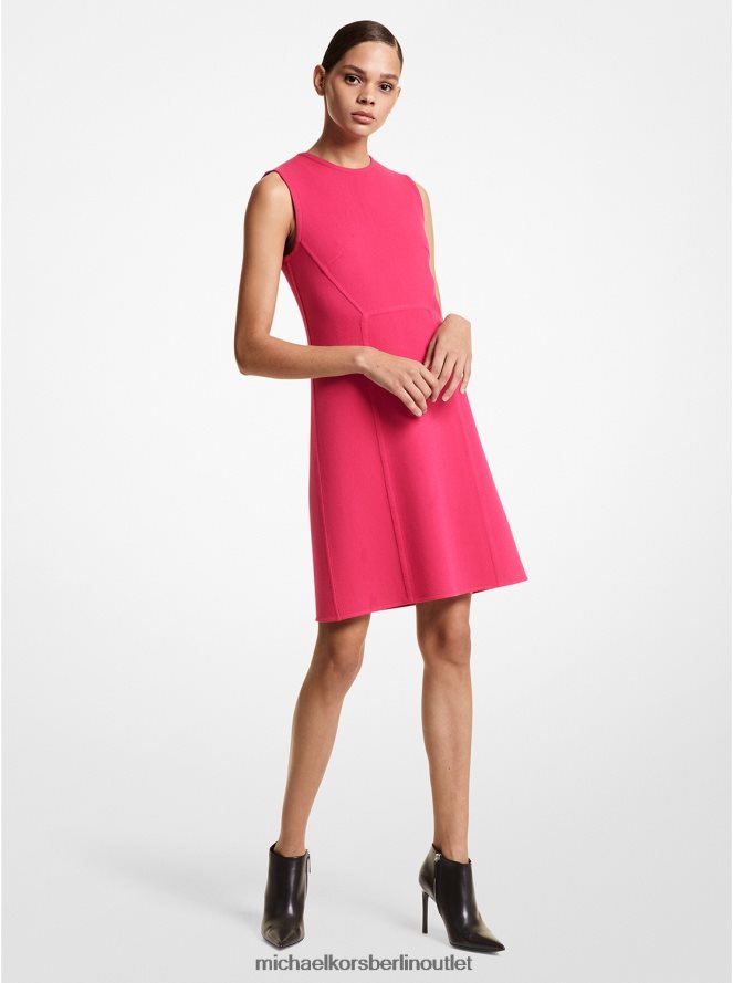 Kleidung de Michael Kors Frauen Etuikleid aus Stretch-Wollkrepp aus der Kollektion Fuchsie 404V223638