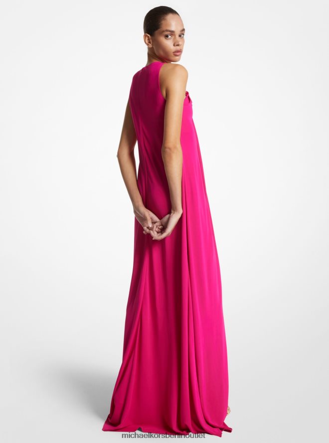 Kleidung de Michael Kors Frauen Kollektion Kleid aus Crêpe-Jersey mit Halskette Fuchsie 404V223515