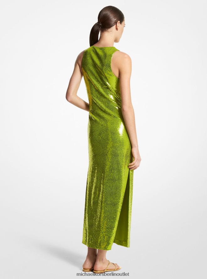 Kleidung de Michael Kors Frauen Kollektion: Tankkleid aus Crêpe-Jersey mit Pailletten Kalk 404V223521