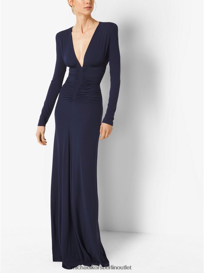 Kleidung de Michael Kors Frauen Kollektion gerafftes Kleid aus mattem Stretch-Jersey maritim 404V223703