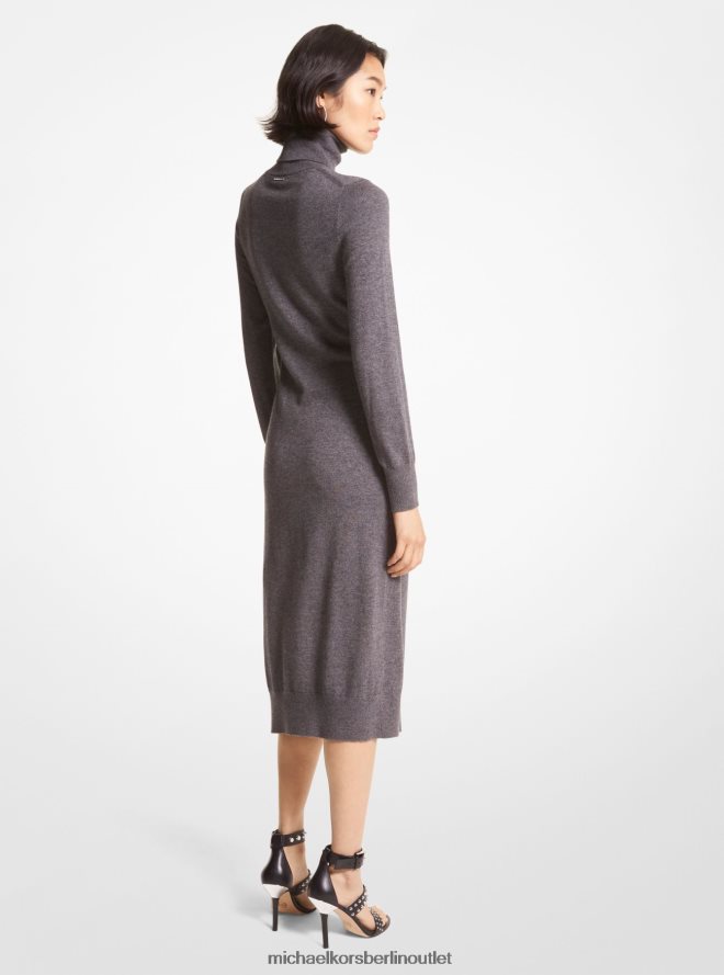 Kleidung de Michael Kors Frauen Rollkragenkleid aus Wollmischung Derby-Heidekraut 404V22109