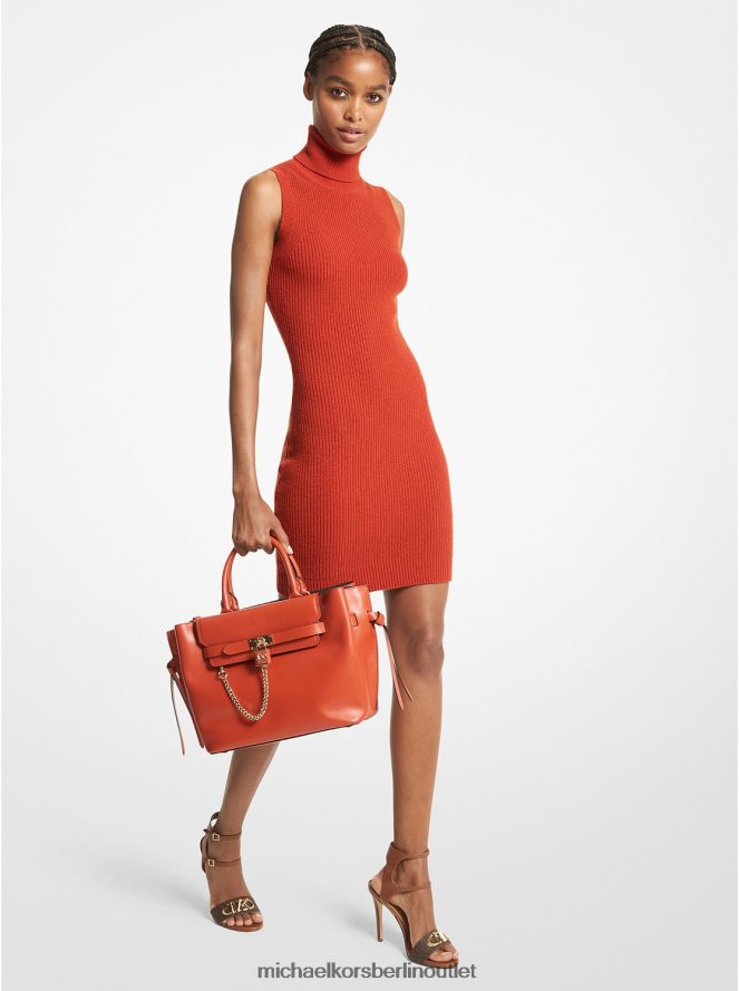 Kleidung de Michael Kors Frauen Ärmelloses Rollkragenkleid aus gerippter Woll- und Kaschmirmischung Siena 404V22123