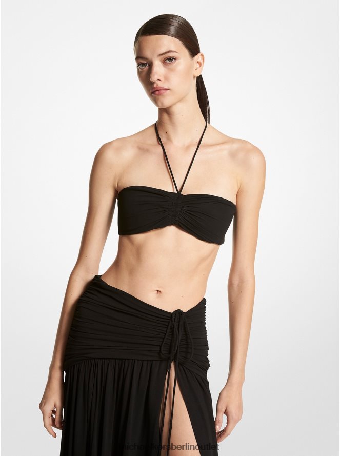 Kleidung de Michael Kors Frauen Kollektion Neckholder-Bandeau aus mattem Jersey Schwarz 404V223401