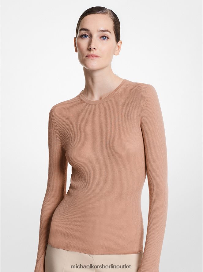 Kleidung de Michael Kors Frauen Federleichter Kaschmirpullover aus der Hutton-Kollektion Sonnenbräune 404V223501