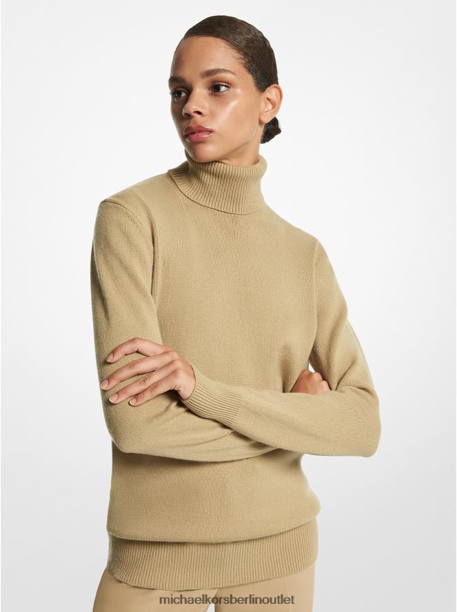 Kleidung de Michael Kors Frauen Kollektion Joan Kaschmir-Rollkragenpullover Düne 404V223563