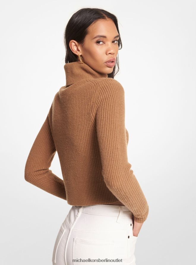 Kleidung de Michael Kors Frauen Kurzer Rollkragenpullover aus Stretch-Wolle Schale 404V22438