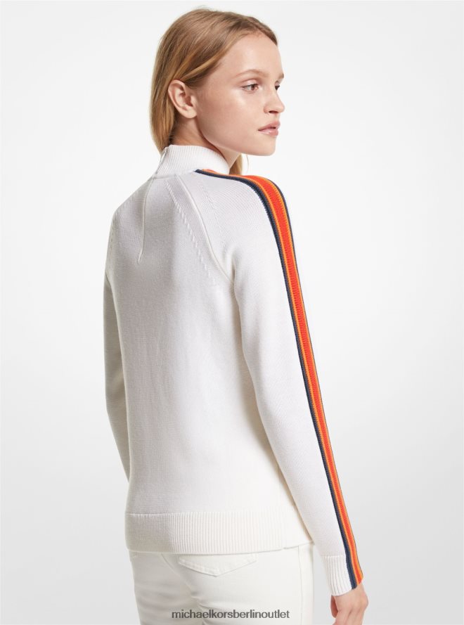 Kleidung de Michael Kors Frauen Mk x ellesse Rollkragenpullover aus Merinowolle Optik weiß 404V22417